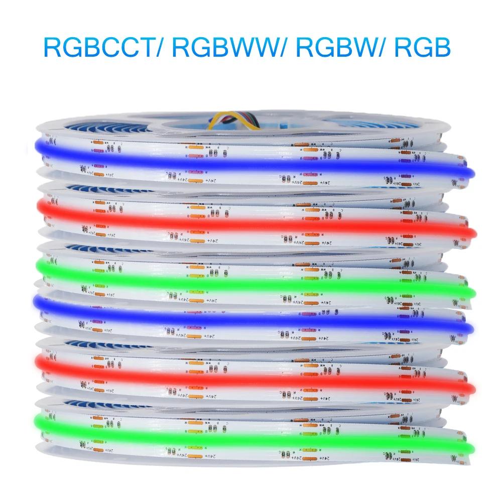 FCOB RGBCCT LED Ʈ Ʈ,  COB  , е RA90   COB Ʈ, DC24V RGB CW WW FOB, 1m, 2m, 3m, 4m, 5m